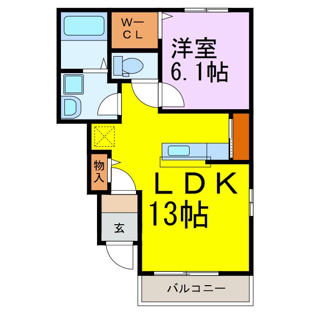 ニューヘイアン(1LDK/1階)の間取り写真