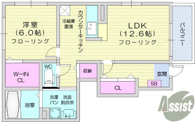 アバンツァート・K(1LDK/1階)の間取り写真