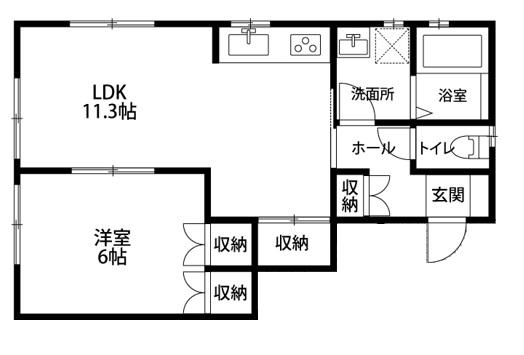 クレバー(1LDK/1階)の間取り写真