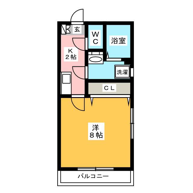 リブレア箱崎駅前C棟(1K/2階)の間取り写真