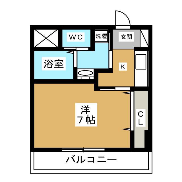 セシル立川(1K/7階)の間取り写真
