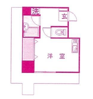 ウィズKYH(ワンルーム/4階)の間取り写真