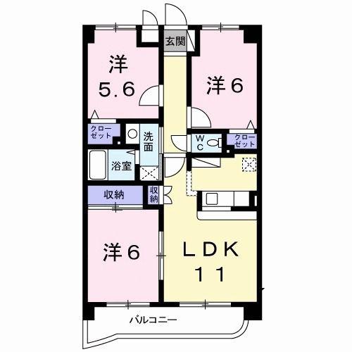 サン・アムール壱番館(3LDK/3階)の間取り写真