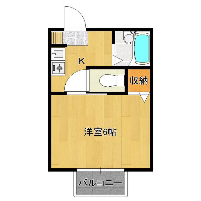 ジーニアスキャビン(1K/2階)の間取り写真