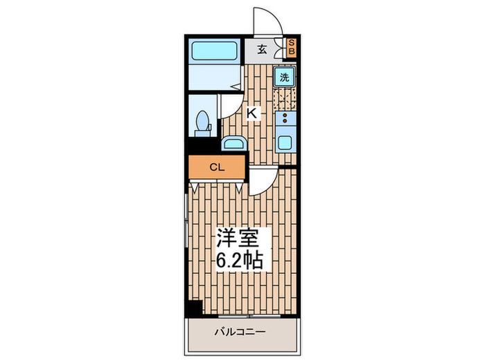 フォーリア西馬込(1K/3階)の間取り写真