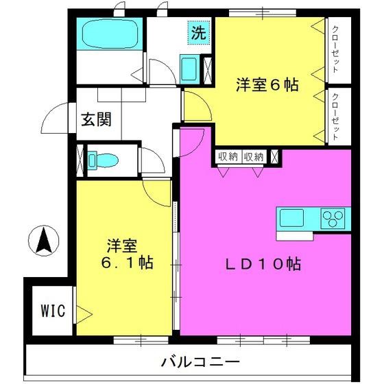 ルミエール久我山(2LDK/1階)の間取り写真
