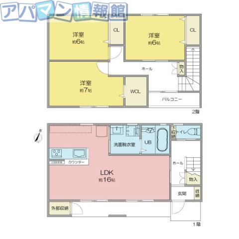 グランリーブル(3LDK/1階)の間取り写真