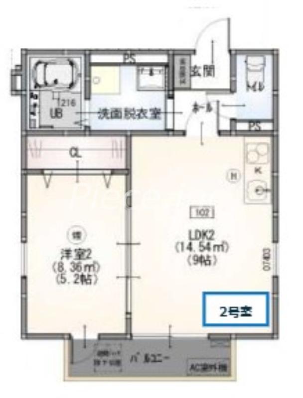 S APT.蒲生四丁目(1LDK/3階)の間取り写真