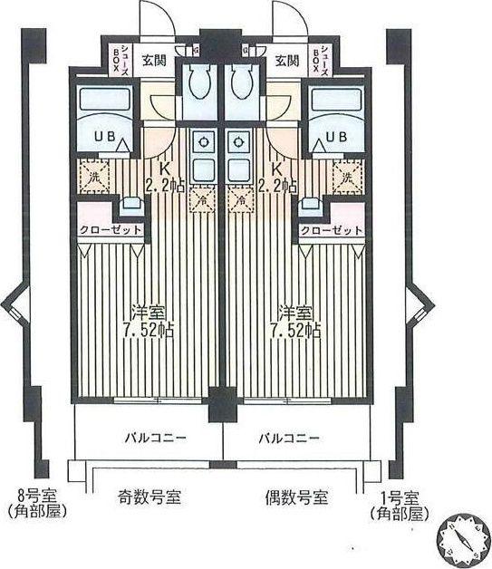 プリムローズM壱番館(ワンルーム/1階)の間取り写真