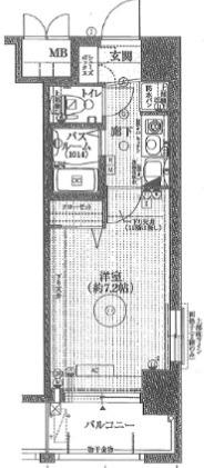 エステムコート博多駅前IIセグティス(1K/4階)の間取り写真