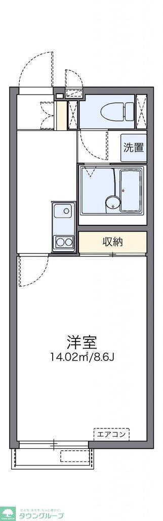 レオネクストカロータN 1番館(1K/2階)の間取り写真