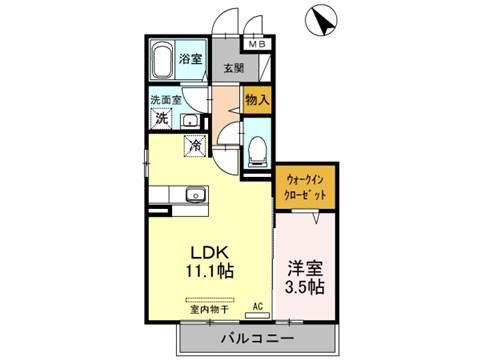 エル・スリー石橋(1LDK/2階)の間取り写真