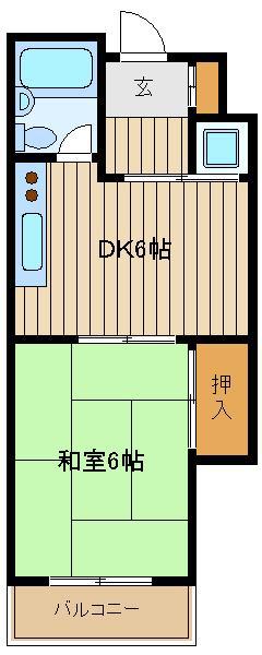 シルクビル(1DK/3階)の間取り写真