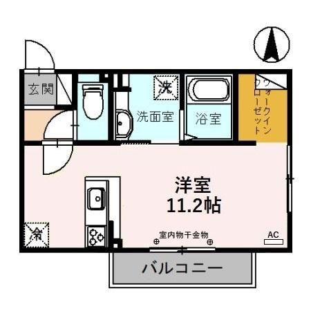 デージーRIII(ワンルーム/3階)の間取り写真
