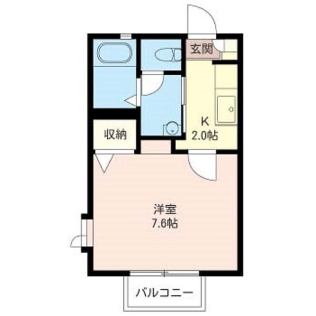 コージーコート(1K/2階)の間取り写真