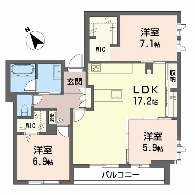 クラウンレジデンスII(3LDK/3階)の間取り写真