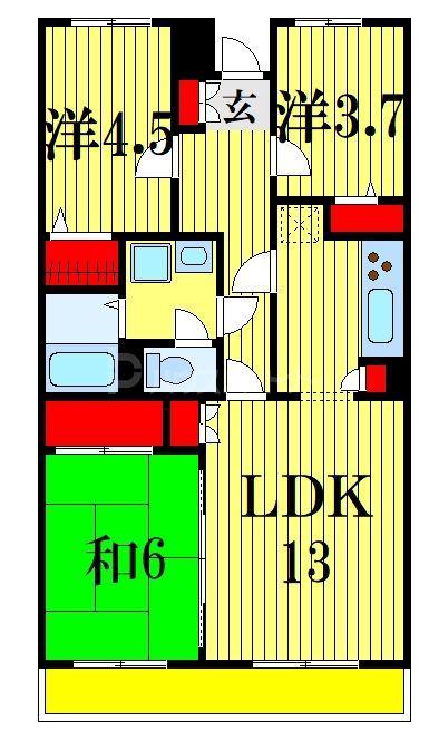ルミナス藤(3LDK/1階)の間取り写真