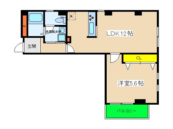 ルークスα上星川(1LDK/3階)の間取り写真