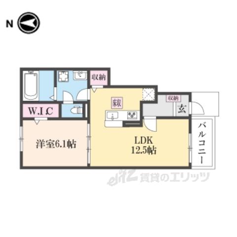 エスタシオンコート(1LDK/1階)の間取り写真