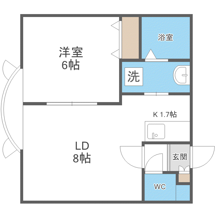 アークコート平岸48(1LDK/3階)の間取り写真