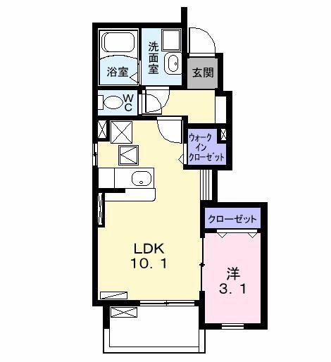 ソフィアコート(1LDK/1階)の間取り写真