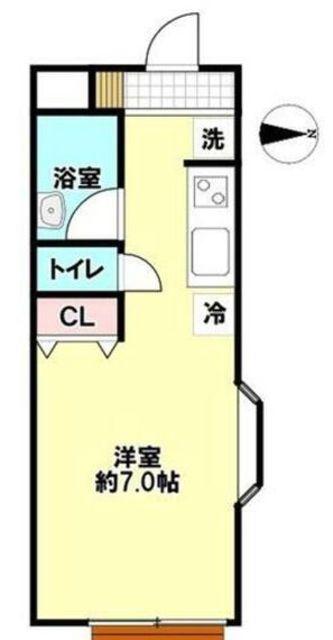 プラチナコート洗足(1K/1階)の間取り写真