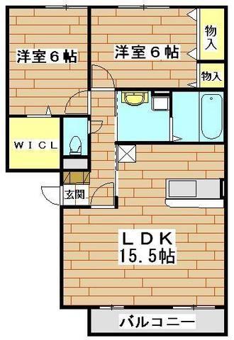 ベルデュール弐番館(2LDK/1階)の間取り写真