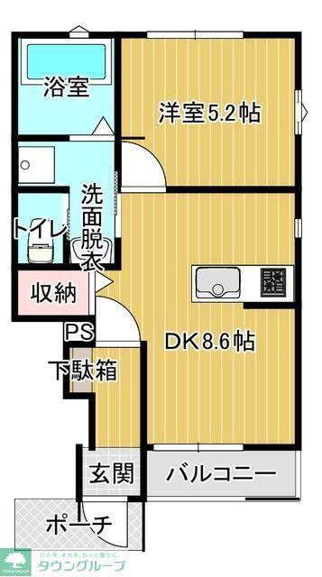 モノリシック(1DK/1階)の間取り写真