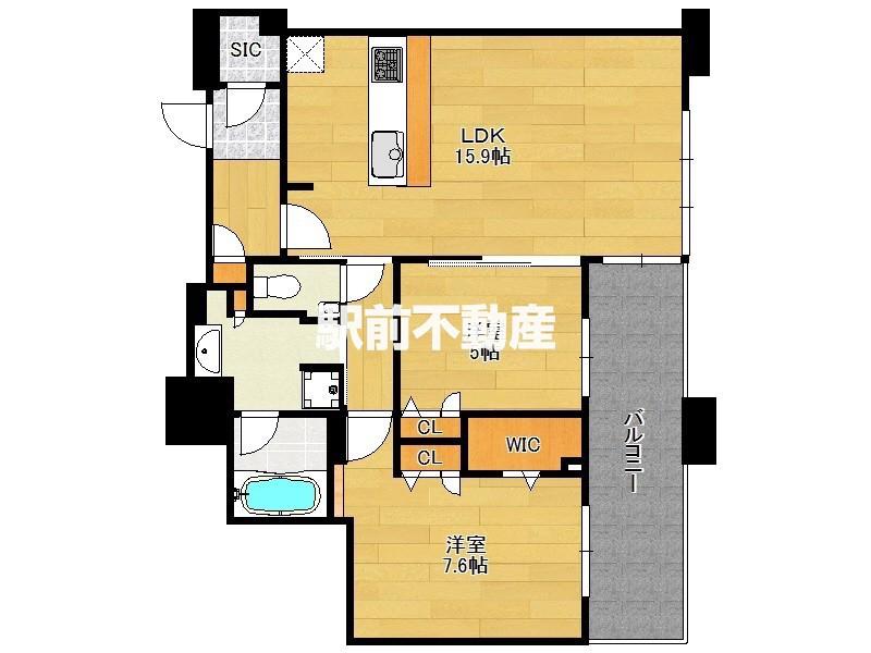アイランドシティオーシャン&フォレストタ(2LDK/36階)の間取り写真