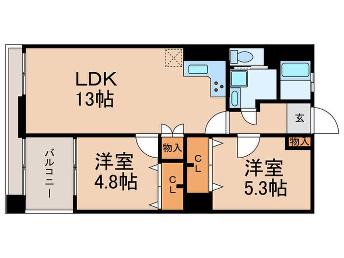 目白目白ビル(2LDK/6階)の間取り写真