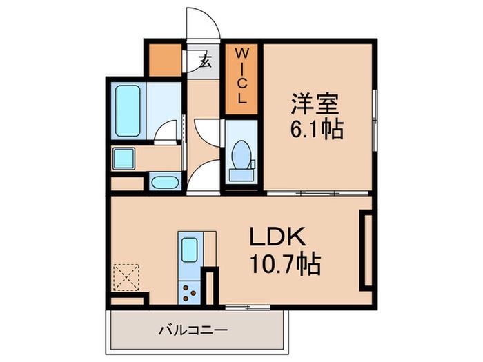 D-ROOM板付(1LDK/2階)の間取り写真