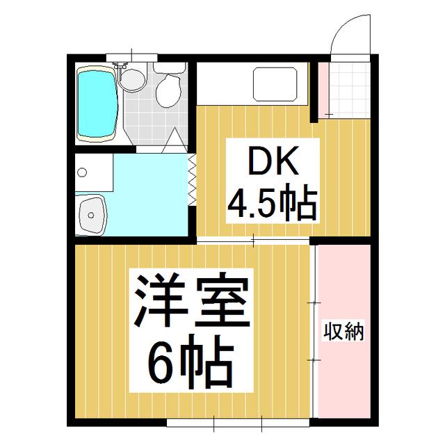 メゾン柏原B(1DK/2階)の間取り写真
