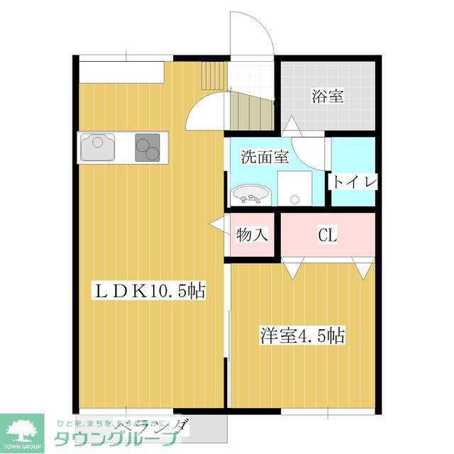 利根川七番街(1LDK/2階)の間取り写真