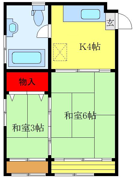 横山ビル(2K/3階)の間取り写真