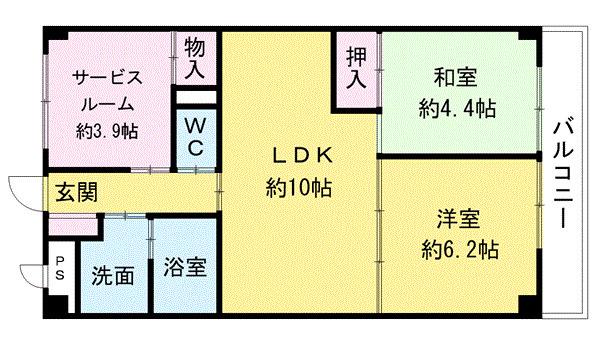 ウィル篠崎(2SDK/2階)の間取り写真