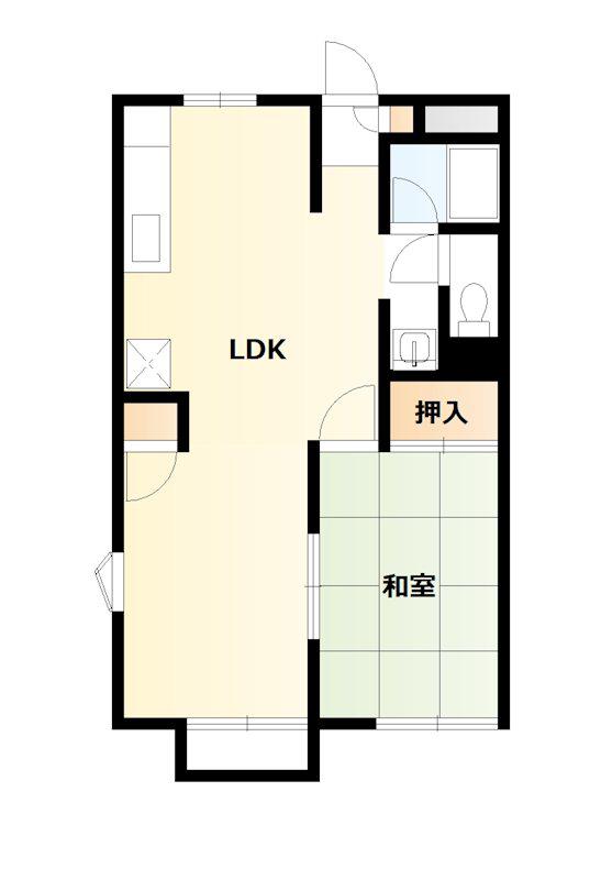 パークヒルズ湘南B(1LDK/1階)の間取り写真