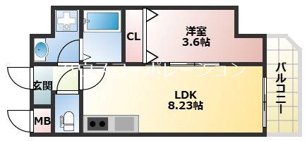 メゾンプレミア6(1LDK/6階)の間取り写真