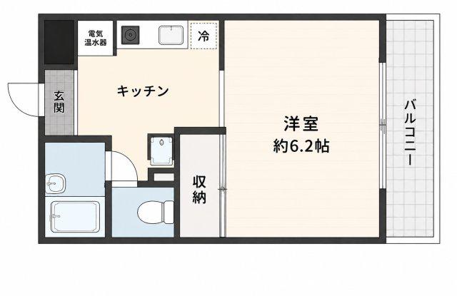 ロジェ楠丘(1K/3階)の間取り写真