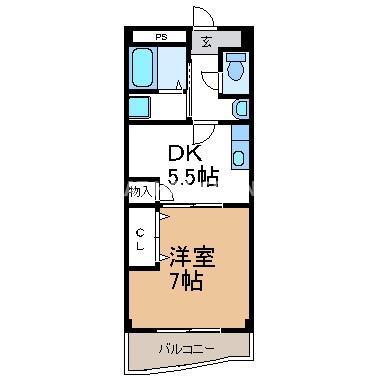 レガーロ南斗(1DK/2階)の間取り写真
