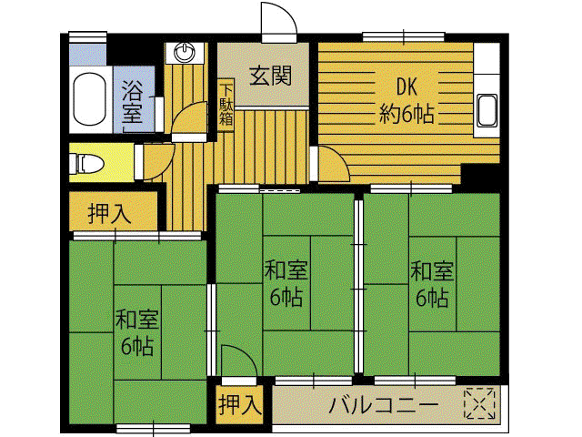 第5コーポ足立(3DK/3階)の間取り写真