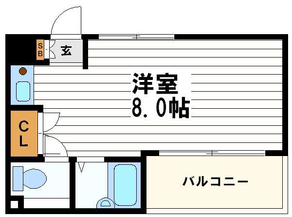 センエイ谷四(ワンルーム/2階)の間取り写真