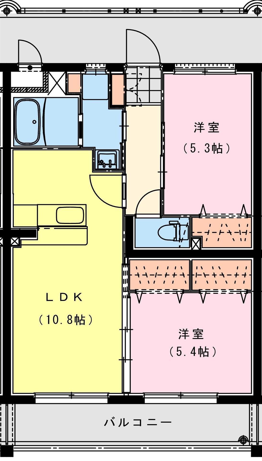 サン スカイ メゾン(2LDK/2階)の間取り写真