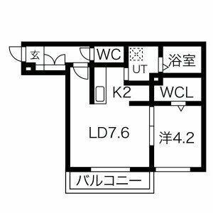 EXCEL澄川(1LDK/4階)の間取り写真