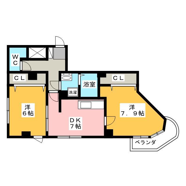 TNアロン(2DK/3階)の間取り写真