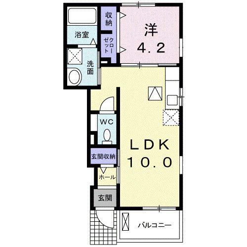 シャトレイユ(1LDK/1階)の間取り写真