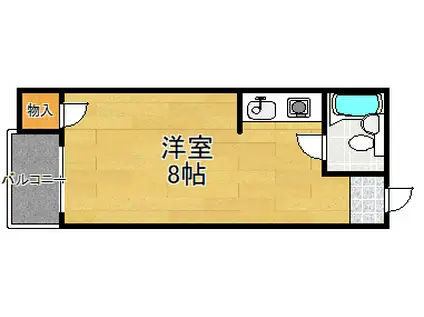 西川ビル(ワンルーム/4階)の間取り写真