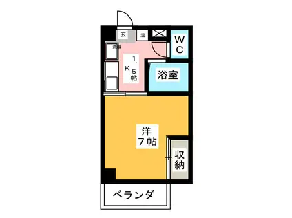 ワイズフィールド(1K/3階)の間取り写真