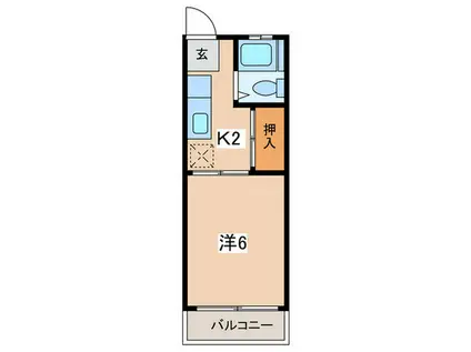 つばめハイツ(1K/1階)の間取り写真