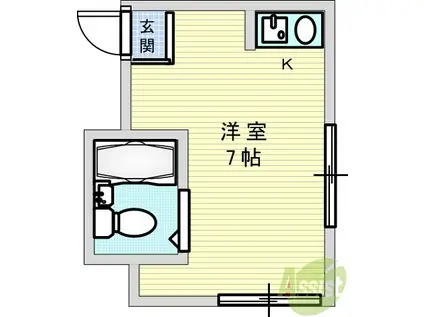 KSコート江坂東(ワンルーム/3階)の間取り写真