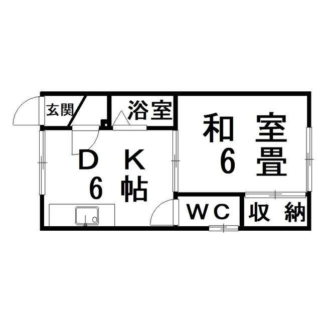 ハイツいこい(1DK/1階)の間取り写真